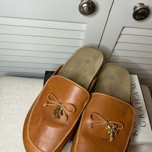 Tory Burch Charm Mules in Brandy